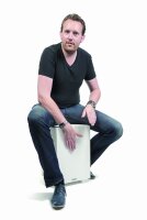 Loungehocker mit Trommelfunktion weiß