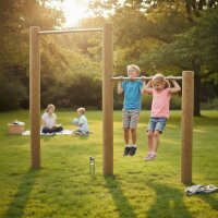 Doppelreck aus Robinie mit Edelstahl-Turnstangen